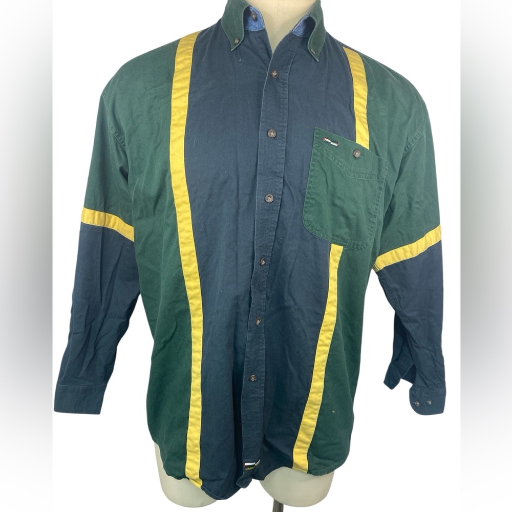 Urgent Gear Sportswear Blue and Green LS BU Shirt Men’s XL